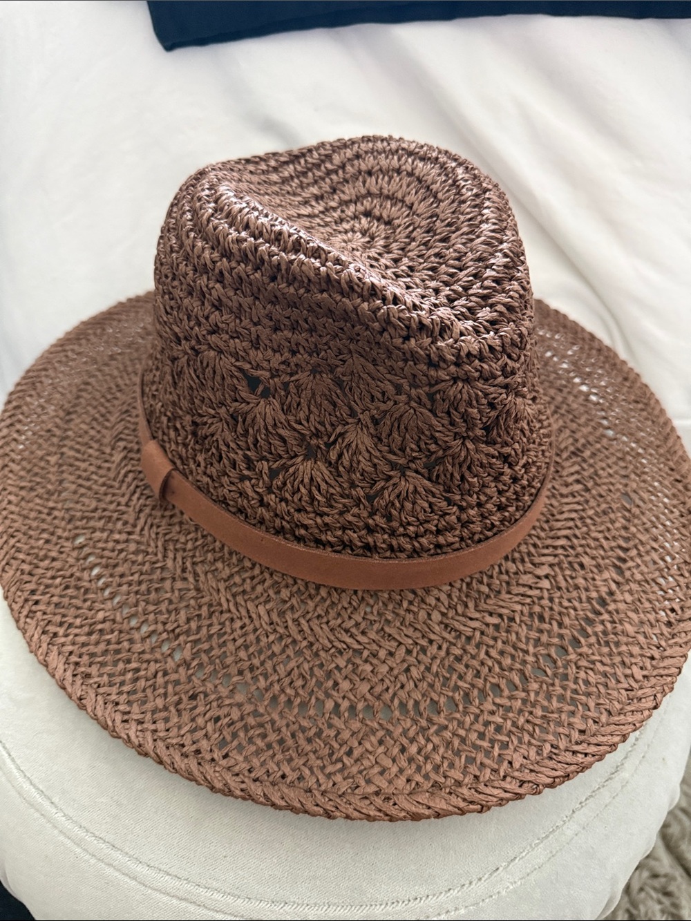 Banana Republic Brown Woven Straw Fedora Hat